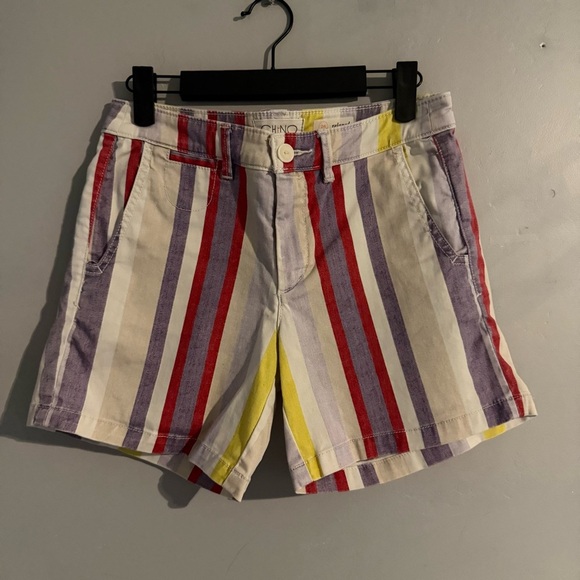 Anthropologie Rainbow Stripe Relaxed Chino Shorts - Picture 2 of 7